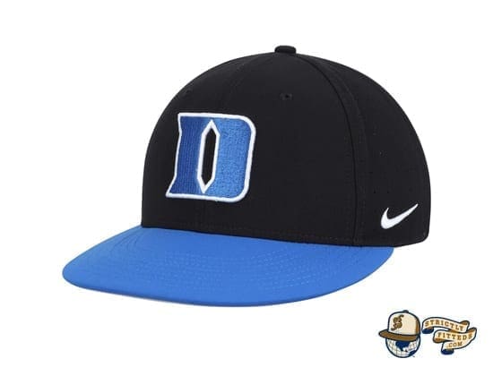 duke-blue-devils-nike-aerobill-performance-true-black-fitted-hat-nike Duke Blue Devils Nike Aerobill Performance True Black Fitted Hat by Nike side