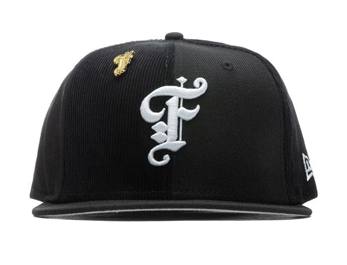Old English F Multi-Panel Black 59Fifty Fitted Hat by Feature x