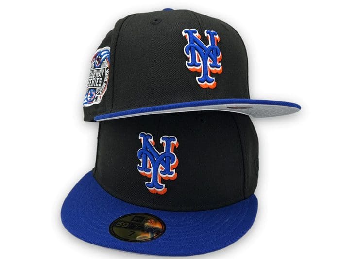 New York Mets 2000 Subway Series Black Blue 59Fifty Fitted Hat by